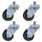 Bk Resources 3-inch Threaded Stem Casters, Polyurethane Wheels, Top Lock Brake, 300lb Capacity, 4PK 3SBR-6ST-PLY-PS4 - alternate 3